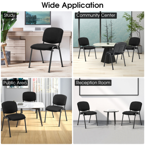 Casart Set of 2 Meeting Room Office Chairs W/ Wheels Stackable Office Guest Mesh Chairs 1