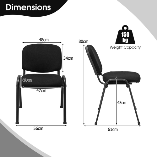 Casart Set of 2 Meeting Room Office Chairs W/ Wheels Stackable Office Guest Mesh Chairs 2