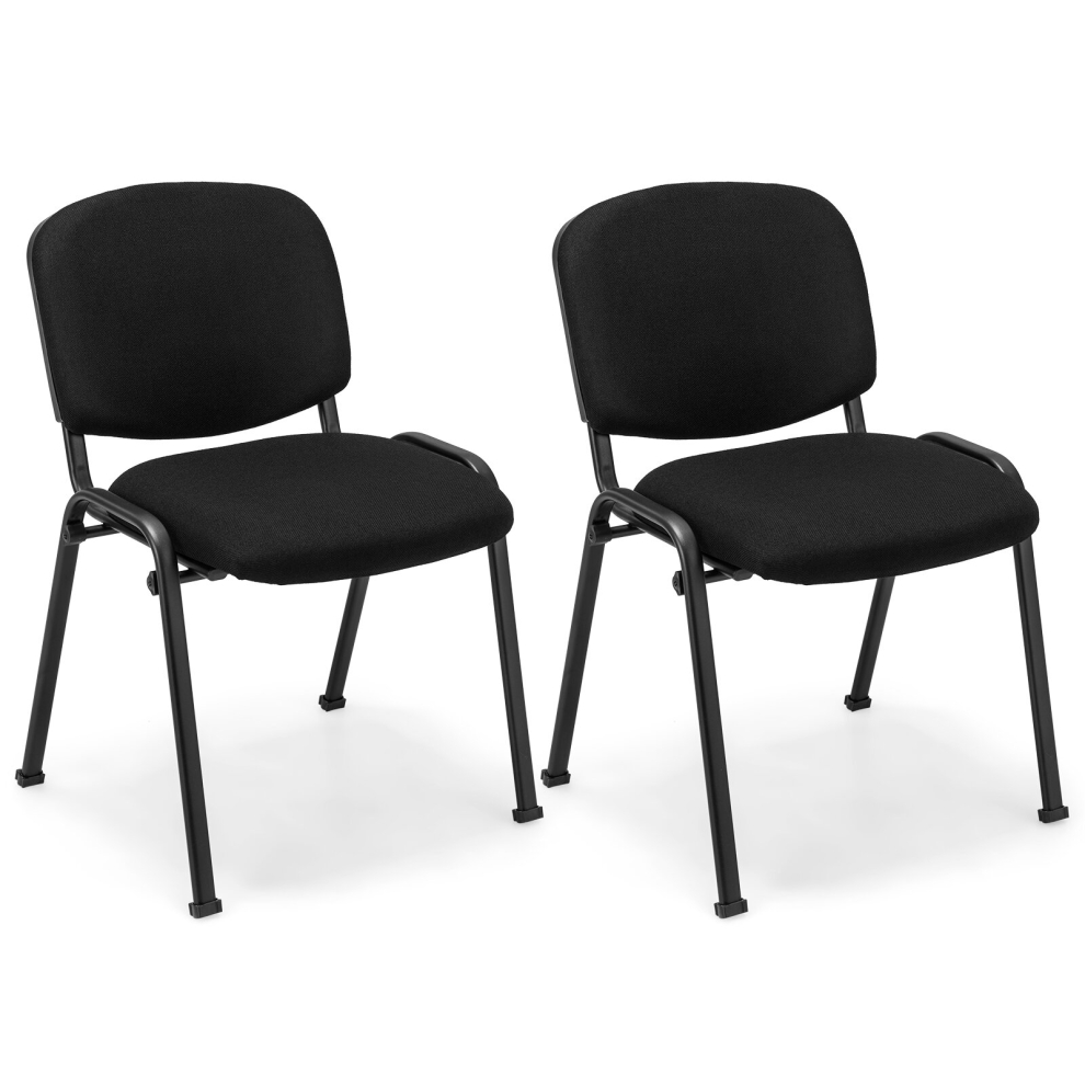 Set of 2 Meeting Room Office Chairs W/ Wheels Stackable Office Guest Mesh Chairs