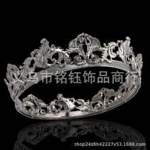European and American mens king crown headdress queen gun retro court crown performance props beauty queen birthday