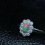 Natural opal woman rings change fire mysterious 925 silver adjustable size 6