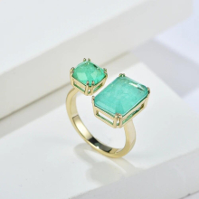 Paraiba Tourmaline Gemstone Created Emerald Fine Jewelry Rings for Women Girls Engagement Wedding Party Gift With Box