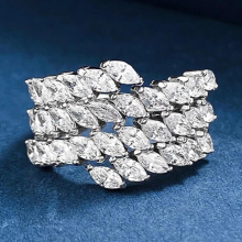 18K Marquise Cut Lab Sapphire Gemstone Ring For Women 925 Sterling Silver Wedding Party Jewelry