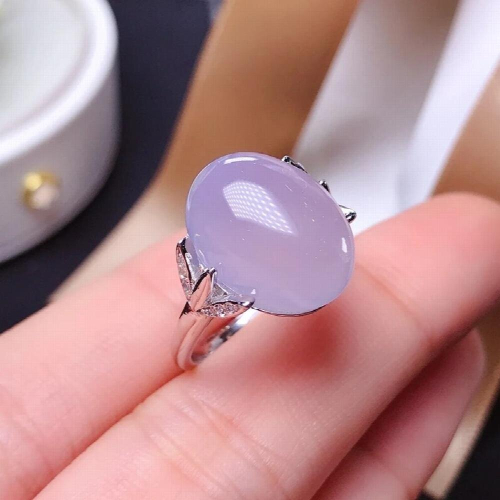 Natural Pink chalcedony ring, color, emerald beautiful, 925 silver, finger ring size support customization