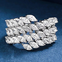 100% 925 Sterling Silver Marquise Cut Lab Sapphire Gemstone Engagement Fine Jewelry Wedding Ring For Women