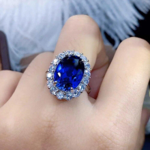 Advanced Women Rings Oval Ring Sapphire Zircon Female Brilliant Jewelry Girl Gift Party
