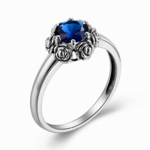 SzjinAo Real 925 sterling Silver Rings widding party Fine Sapphire ring Romantic rose gemstone Birthday Gift woman jewelry