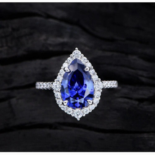 Retro 100% 925 Solid Silver 8*12mm Water Drop Sapphire Lab Diamond Rings for Women Gemstone Cocktail Party Fine Jewelry