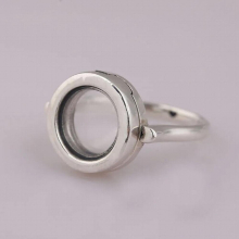 925 Sterling silver Floating Locket Rings European Jewelry Not Include Petite Charm