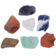 7pcs/set Natural Rough Crystal Stone Kit Healing 7 Chakra Gemstone Minerals For Meditation Balancing