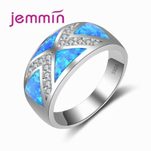 Attractive Cross Silver Jewelry Litter X Mosaic CZ 925 Sterling Silver Jewelry for Women Opal Ring