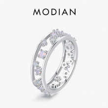 925 Sterling Silver Opal Ring Hollow out Stackable Finger Rings For Women Girl Fine Jewelry
