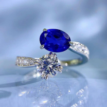 Vintage 100% 925 Real Silver 6*8mm Sapphire Lab Diamond Rings for Women Gemstone Wedding Band Party Fine Jewelry Birthday Gift