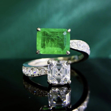 Vintage 100% 925 Real Silver 7*9mm Emerald Lab Diamond Rings for Women Gemstone Wedding Band Party Fine Jewelry Birthday