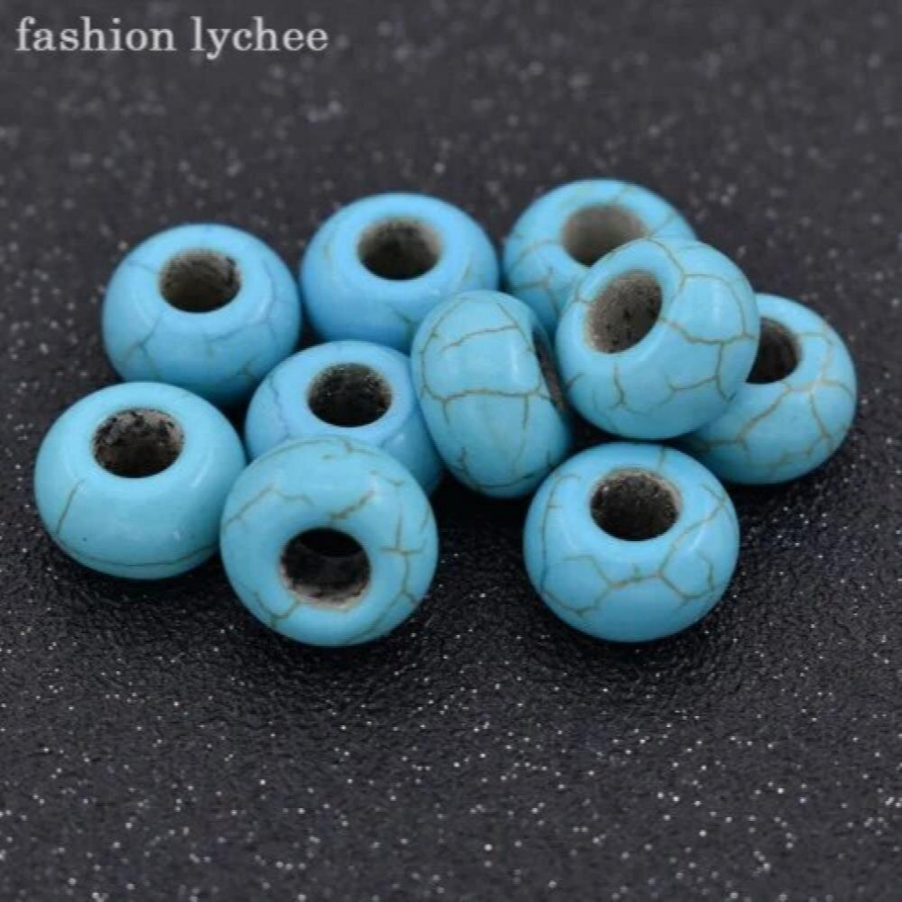 Unisex Multicoloured Lychee 10Pcs Hair Braid Dread Dreadlock Beads Cuffs Clips For Hair Styling Extension Tool Accessories