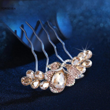 Hair Combs Flower Rhinestone Hairpins Clips Women Girls Daily Hair Jewelry Bride Wedding Hair Styling Headpieces