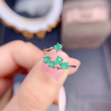 100% natural emerald ring 925 sterling silver, fashionable female wedding engagement oval cut 3X3 mm