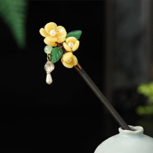 Flower Hair Sticks Forks For Women Sandalwood Chinese Hanfu Decor Hairpins Girls Traditional Hair Chopsticks Headdress Jewelry
