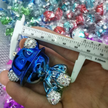 10pieces 43-55mm diy year crystal stone bear small pendant,for woman girls keychain jewelry making accessories