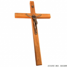 2PCS/PACK orange birch wood wall cross antique copper plating zinc alloy jesus statue wooden wall crucifix