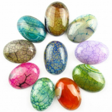 10pcs hot High Rainbow Dragon Veins Agate Oval for jewelry Accessories 25x18x6mm TJ79855