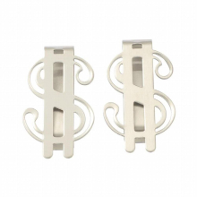 10pcs Stainless Steel Money Clips Metal Dollar Sign Money Clips Tie Clip Brushed Money Clip Cash Clamp Portable Accessories