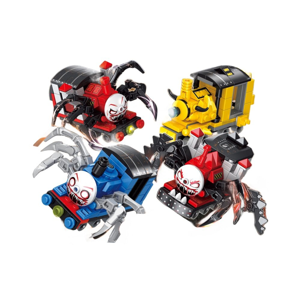 (No Box, 7094-4PCS) Choo-Choo Charles Horrors Game Building Blocks Demonic Spider Train Animal