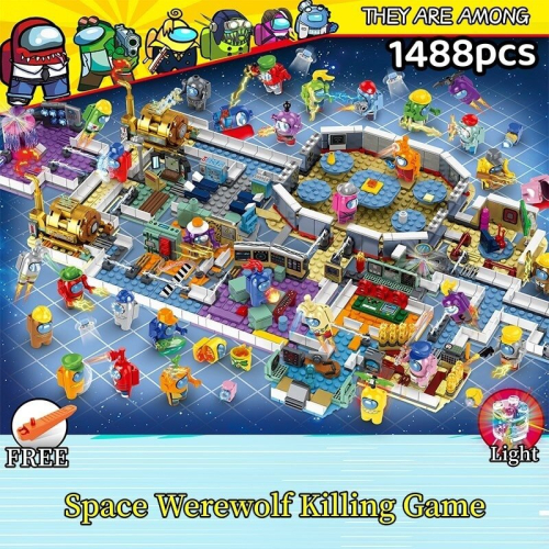 (1488pcs) Space Werewolf Killing Building Blocks Sets Ghost Dinting Game Among Us 1