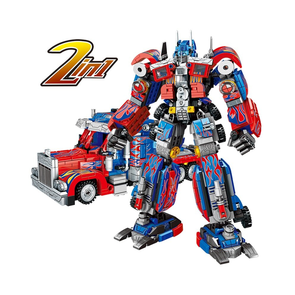 (813Pcs No box) New 2 in 1 Deformation Robot Mecha Building Blocks Sets Bricks kit Transform