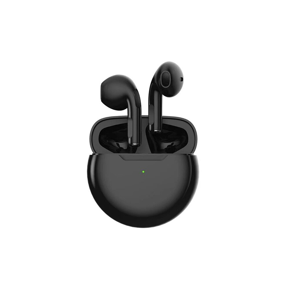 (Black) Pro 6 TWS Fone Bluetooth Earphones Wireless Headphones with Mic Touch