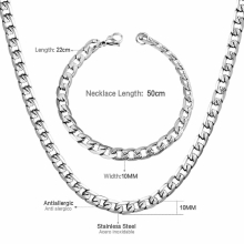 Jewelry Stainless Steel Jewelry Set Round Bracelet Necklace Dubai African Jewellery Set For Men