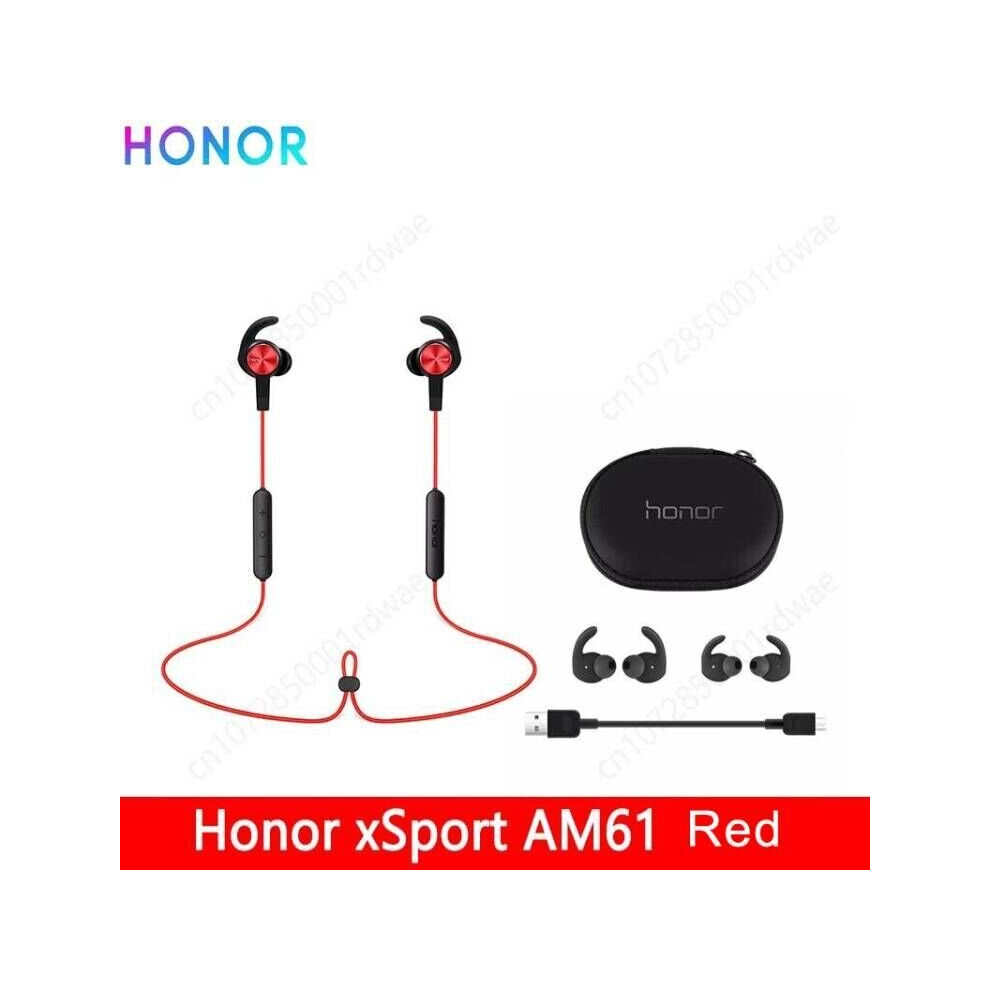 (Red) New Honor xsport AM61 Earphone Bluetooth Wireless connection with Mic