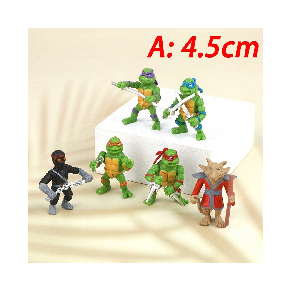 (4.5cm, A 6PCS) 6PCS Teenage tant Ninja Turtles Mini Anime Action Figure 5cm Raphael Donatello