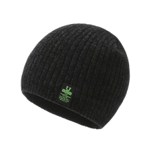 (black) Knitted hat warm padded wool hat women outdoor cycling ear protection cold cover