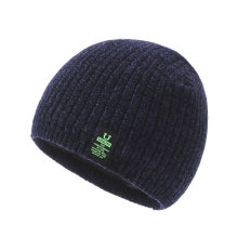 (blue) Knitted hat warm padded wool hat women outdoor cycling ear protection cold cover