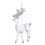 (1 x Reindeer - Silver) Christmas Tree Decorations Glitter Hanging 2