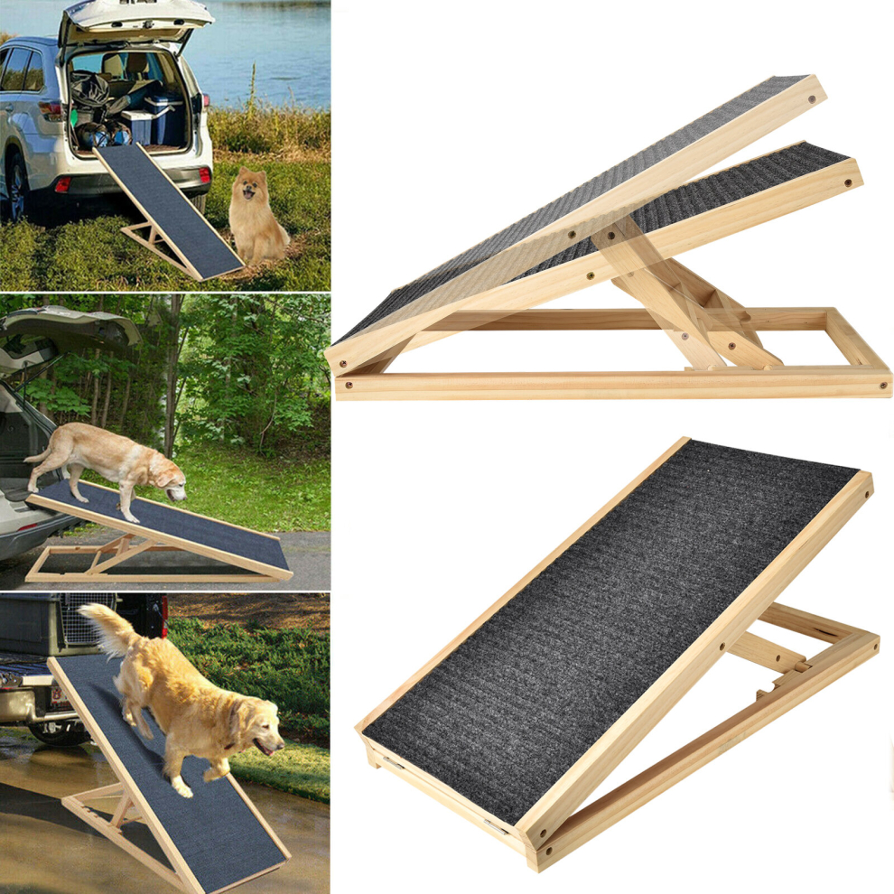 Youseahome (100Cm X 40Cm X 30/40/50/60Cm) Dog Sofa Ramp Dog Ramp Cat Ramp Dog Stairs For Bed Non Slip 2 Gear Height Adjustable Solid Wooden Pet Ladder