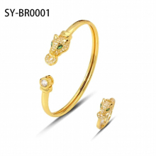 DianaBaby Punk Snake Lion Bracelet Rings Sets for Men Green Zircon Cuff Bangle Female Accessories Party