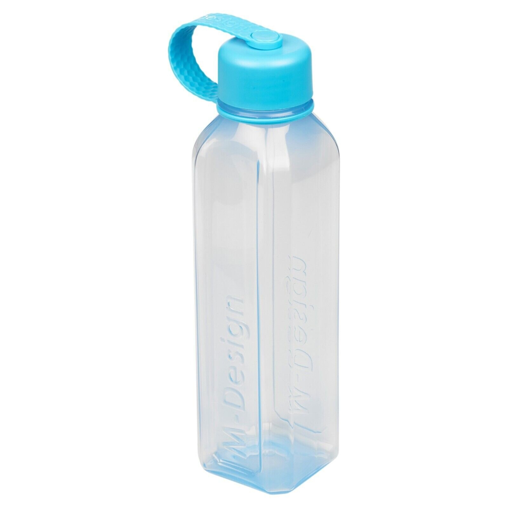 (Blue with Blue Lid, 800 ml) Reusable Water Drinking Sports Bottle Container Flask with Leakproof Lid