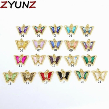 10PCS, Dainty Butterfly pendant, Delicate pendant, Crystal butterfly ,Rainbow butterfly ,Butterfly. Womens Girl pendant