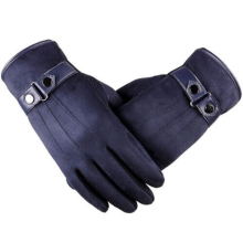 (Blue) Men's Winter Warm Windproof Waterproof Fleece Lined Thermal Touch Screen Gloves