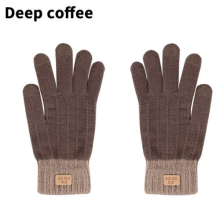 (Multicoloured) Women Extra Warm Winter Thick Thermal Woolen Knitted Stretch Wool Ladies Gloves