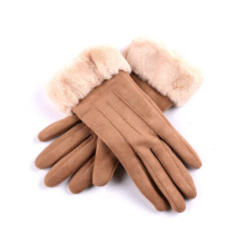 (Brown) Winter Thermal Warm Soft Sheepskin Ladies Women's Gloves