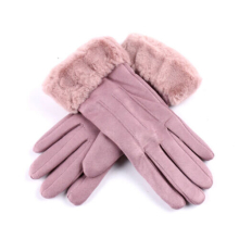 (Purple) Winter Thermal Warm Soft Sheepskin Ladies Women's Gloves