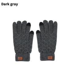 (Purple) Warm Gloves Winter Windproof Fleece Line Knitted Thermal Waterproof Touch Screen