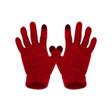 (Grey) Warm Gloves Winter Windproof Fleece Line Knitted Thermal Waterproof Touch Screen