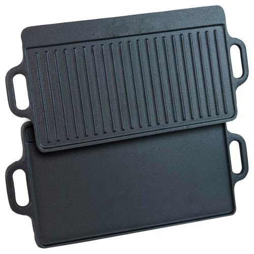 Gr8 Home Non Stick Cast Iron Reversible Griddle Plate