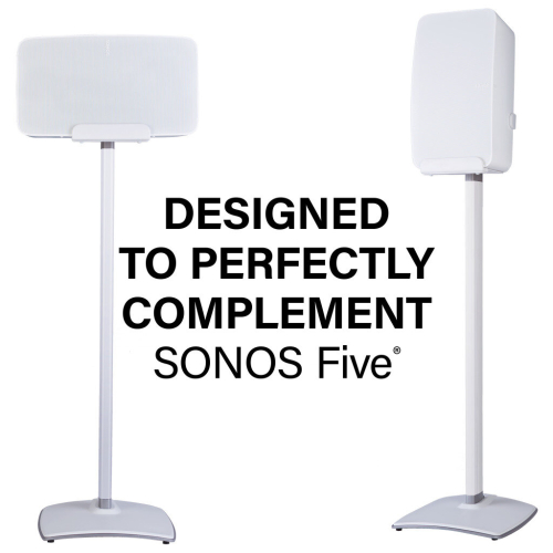 SANUS WSS52 White Single Fixed Height Speaker Stand For Sonos Five or PLAY:5 2