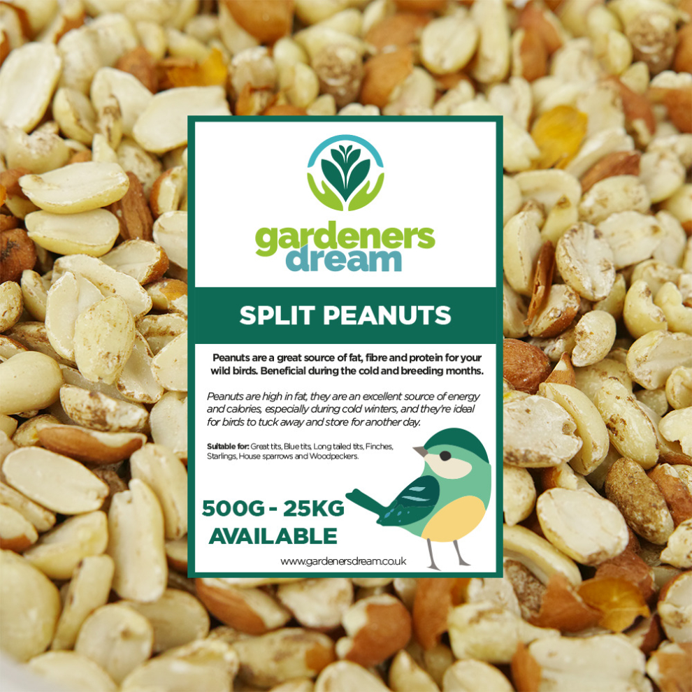 GardenersDream Split Peanuts - Fresh Premium Wild Bird Seed Garden Food Nut Feed 2.5KG