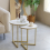 Modern Nesting Coffee Table Set of 2 Marble Coffee Table Set  White 1